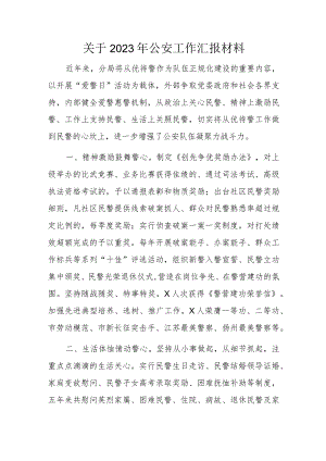 关于2023年公安工作汇报材料.docx