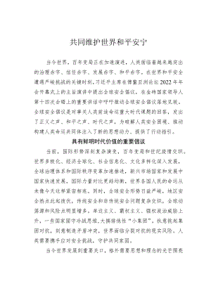 共同维护世界和平安宁.docx