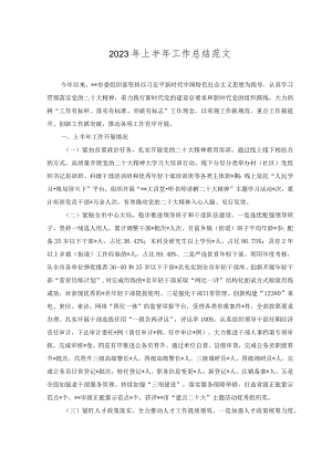 （2篇）2023年上半年工作总结+2023年上半年党建工作汇报材料.docx