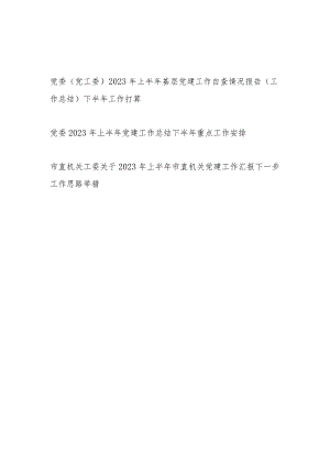 党委党工委2023年上半年工作总结下半年工作打算安排思路3篇.docx