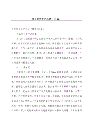 员工安全生产总结（18篇）.docx