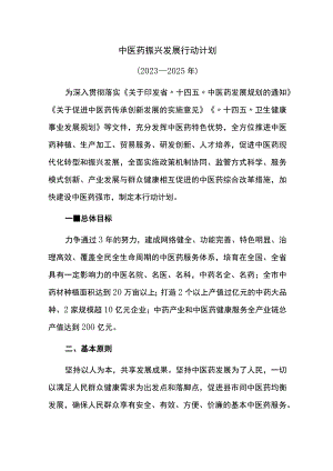中医药振兴发展行动计划.docx