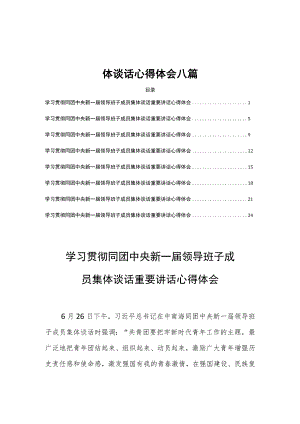 学习贯彻同团中央新一届领导班子成员集体谈话心得体会八篇.docx