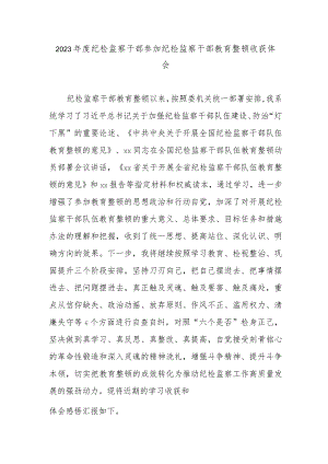 2023年度纪检监察干部参加纪检监察干部教育整顿收获体会.docx