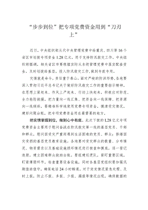 “步步到位”把专项党费资金用到“刀刃上”.docx