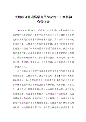 2023年土地综合整治局党员干部学习贯彻党的二十大精神心得体会.docx