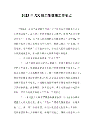 2023年XX镇卫生健康工作要点.docx