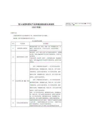 贵州省塑料管材产品质量监督抽查实施细则（2023年版）.docx