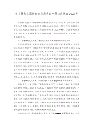 2023年学习贯彻主题教育读书班第四专题心得体会.docx
