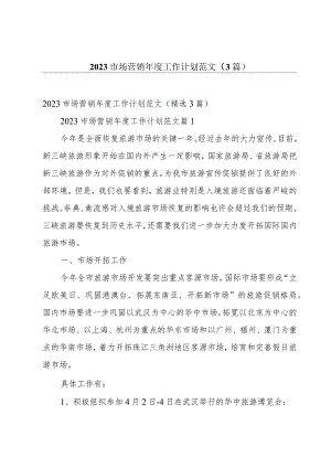 2023市场营销年度工作计划范文（3篇）.docx