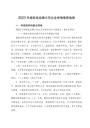 2023年度皖美品牌示范企业申报推荐指南.docx