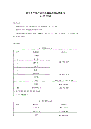 贵州省水泥产品质量监督抽查实施细则（2023年版）.docx