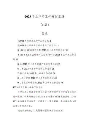 2023年上半年工作总结材料（8篇）.docx
