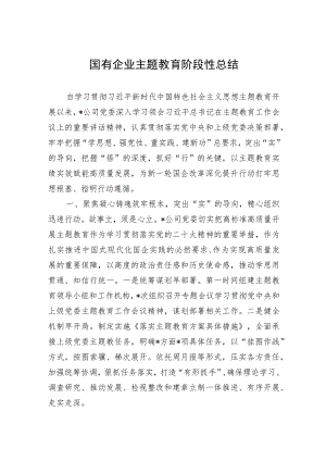 国有企业主题教育阶段性总结.docx