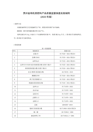贵州省有机类肥料产品质量监督抽查实施细则（2023年版）.docx