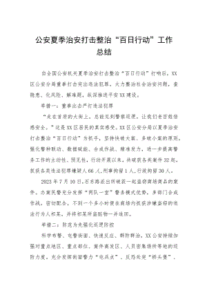 铁路派出所夏季铁路治安打击整治“百日行动”总结报告十篇.docx