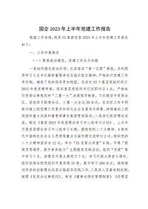 国企公司2023年上半年党建工作总结报告4600字.docx