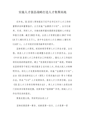 实施人才强县战略 打造人才集聚高地.docx