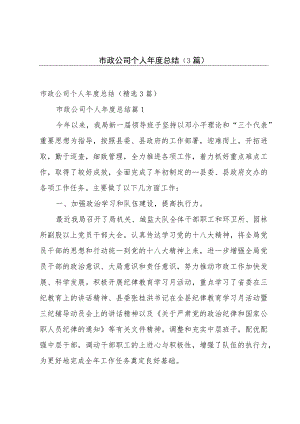 市政公司个人年度总结（3篇）.docx