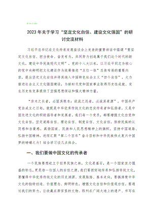 2023年度文化自信文化强国发言材料（多篇汇编）.docx