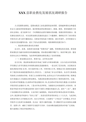XX县职业教育发展情况调研报告.docx