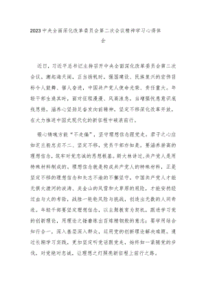 2023中央全面深化改革委员会第二次会议精神学习心得体会3篇.docx