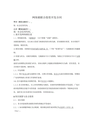 网络剧联合开发合作合同.docx