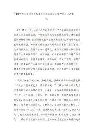 2023中央全面深化改革委员会第二次会议精神学习心得体会2篇.docx