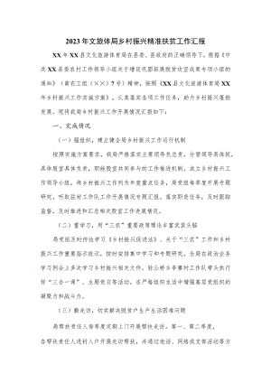 2023年文旅体局乡村振兴精准扶贫工作汇报.docx