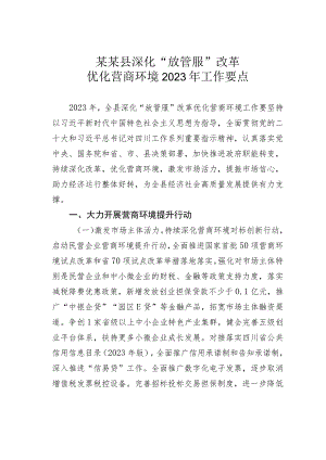 某某县深化“放管服”改革优化营商环境2023年工作要点.docx