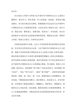 在审计局党组理论学习中心组专题研讨交流会上的发言材料.docx