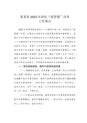 某某省2023年深化“放管服”改革工作要点.docx