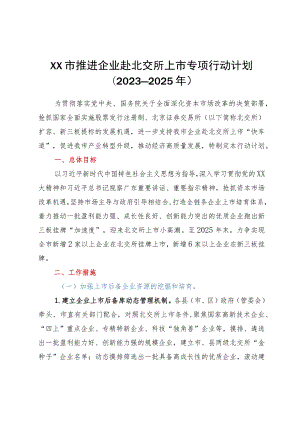 XX市推进企业赴北交所上市专项行动计划（2023-2025年）.docx