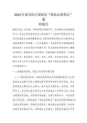 2023年某市医疗保障局“谁执法谁普法”履职报告.docx