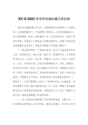 XX镇2023年半年社戒社康工作总结.docx