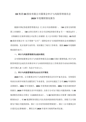 XX集团XX股份有限公司董事会审计与风险管理委员会202X年度履职情况报告.docx