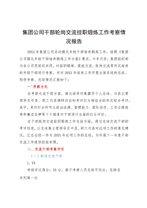国企干部轮岗交流挂职锻炼工作考察情况总结报告.docx