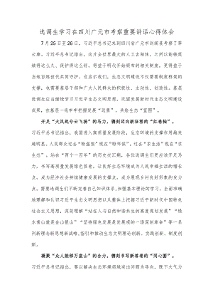选调生学习在四川广元市考察重要讲话心得体会.docx