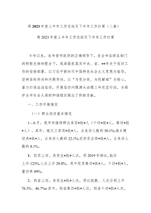 局2023年度上半年工作总结及下半年工作打算(二篇).docx