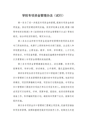 学院专项资金管理办法（试行）.docx