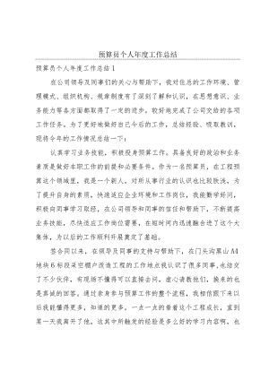 预算员个人年度工作总结.docx