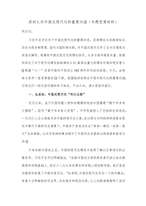 深刻认识中国式现代化的重要内涵（专题党课材料）.docx