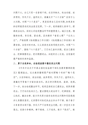 某纪检监察干部在教育整顿检视整治环节研讨会上的发言材料.docx