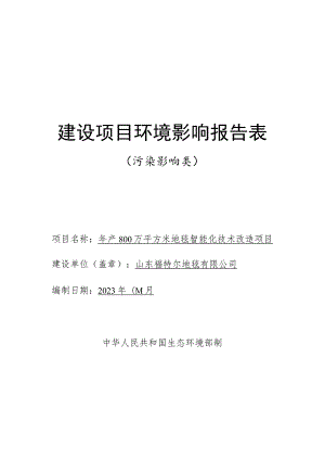 年产800万平方米地毯智能化技术改造项目环评报告表.docx