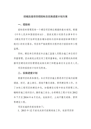 旧城改造项目招投标及实施进度计划方案.docx