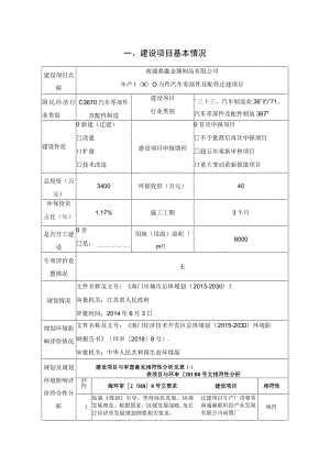 年产1000万件汽车零部件及配件迁建项目环境影响报告.docx