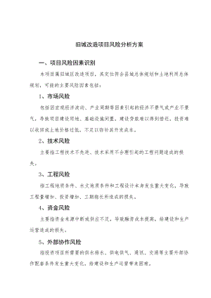 旧城改造项目风险分析方案.docx