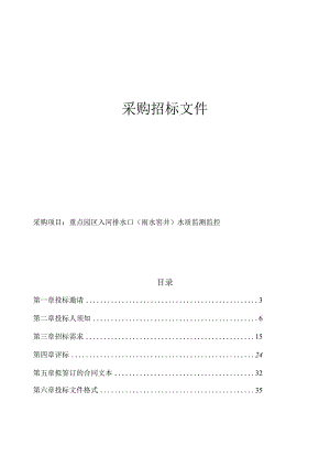 重点园区入河排水口（雨水窨井）水质监测监控数据采购服务项目招标文件.docx