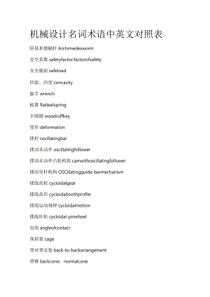 机械设计名词术语中英文对照表.docx