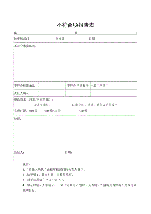 不符合项报告表.docx